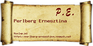Perlberg Ernesztina névjegykártya